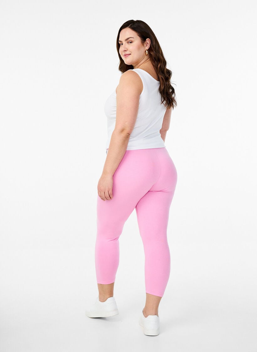 Perus 3/4 leggingsit viskoosista, Vaaleanpunainen, Model image number 2