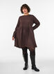 Lyhyt jersey-mekko aaltoilevalla tekstuurilla, Ruskea, Model image number 1
