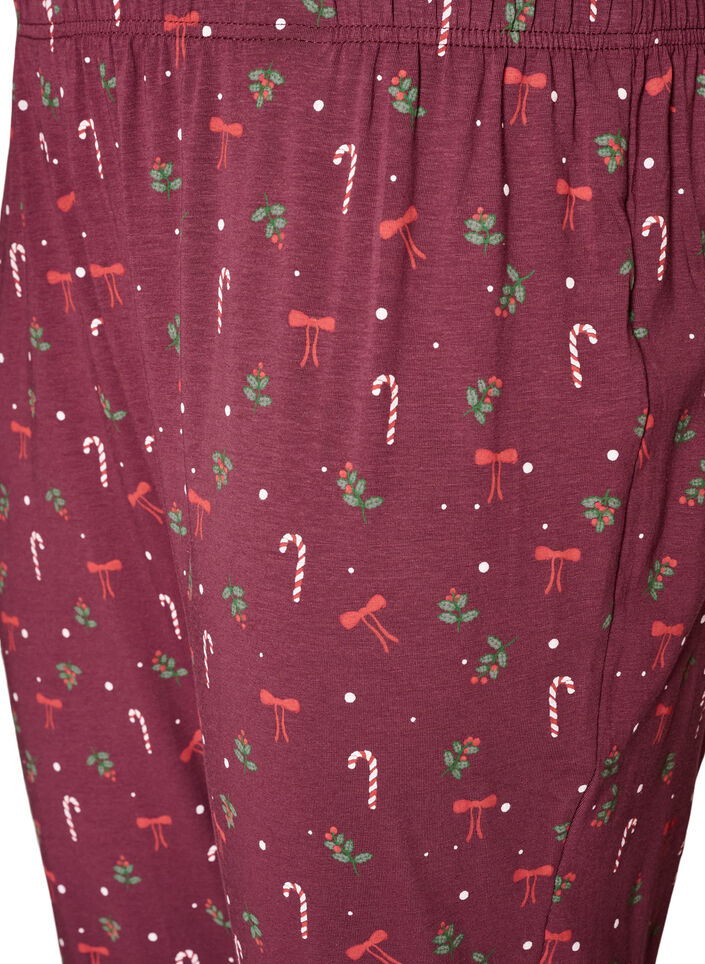 Painetut pyjamahousut, Tumma Bordeaux, Packshot image number 2