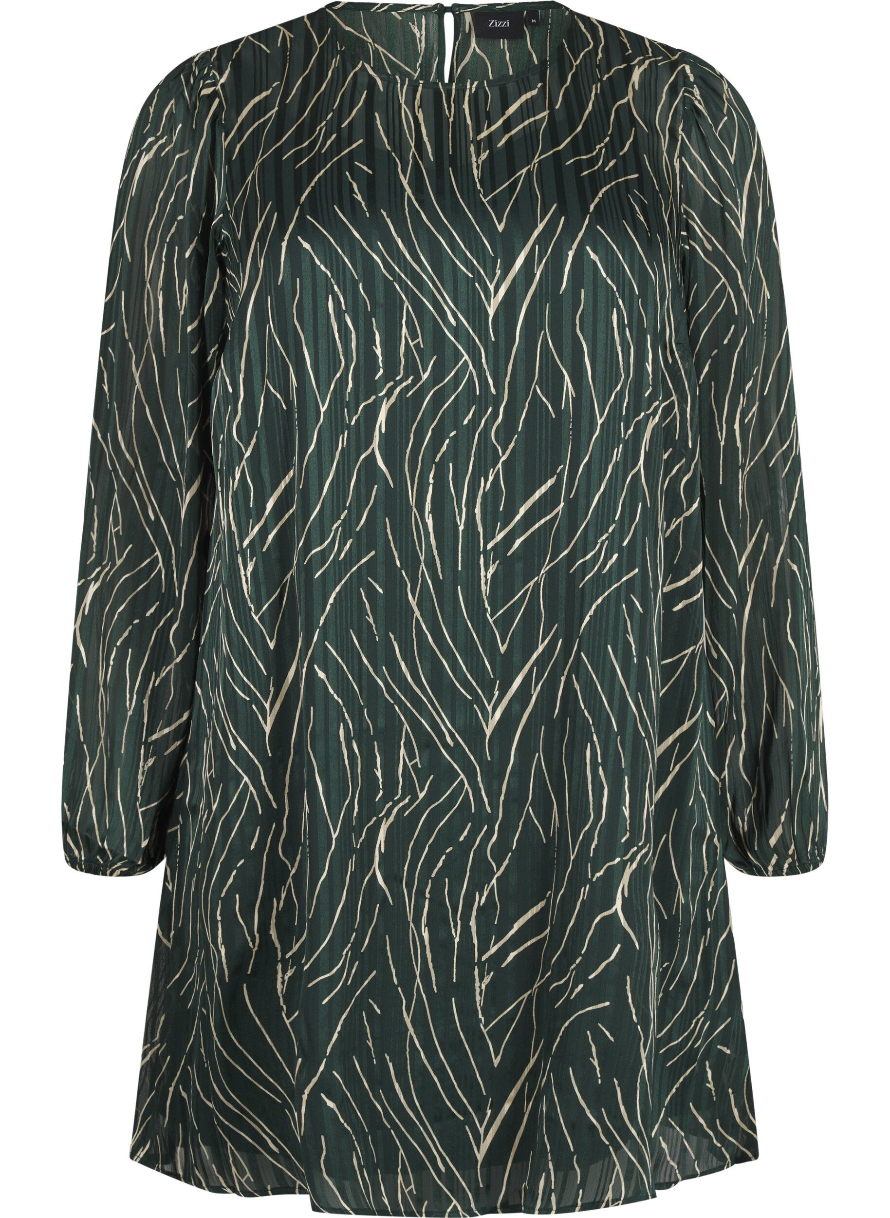 Zizzi Lyhyt mekko printill&auml; ja py&ouml;re&auml;ll&auml; kaula-aukolla, Scarab Safari AOP, Packshot image number 0