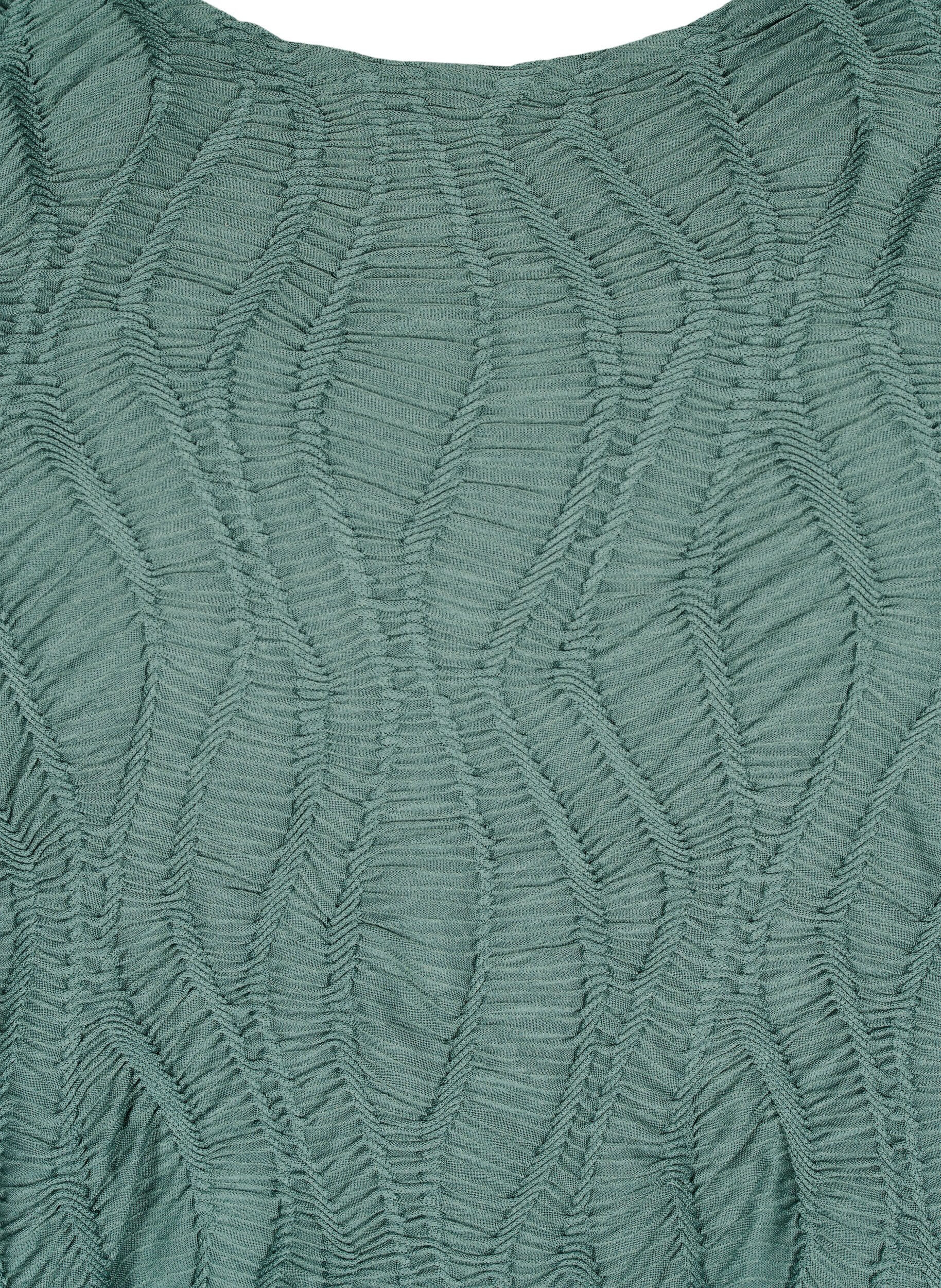 Zizzi Lyhyt mekko tekstuurilla ja 3/4-hihoilla, Vihre&auml;, Packshot image number 2