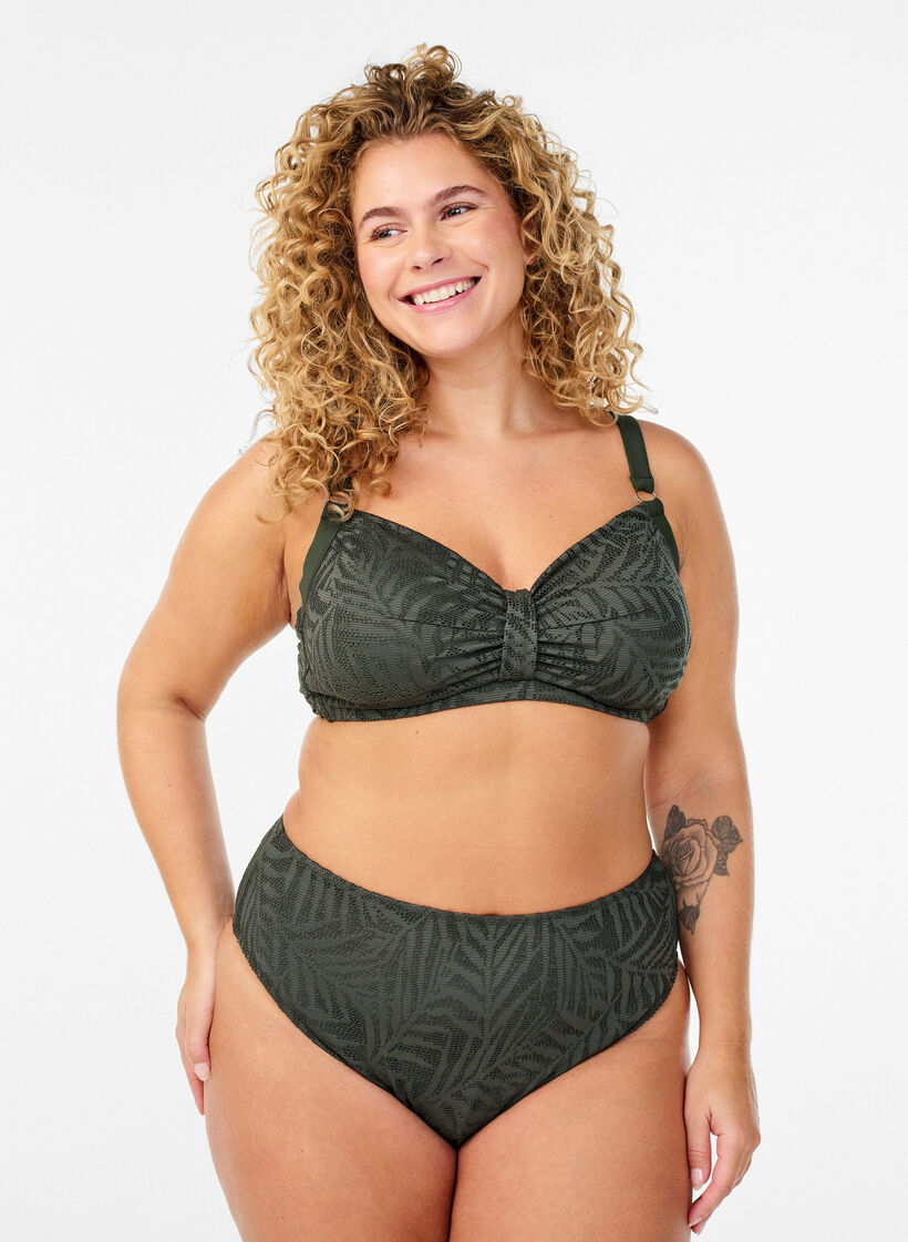 Brasilialaiset bikinialaosat strukturoidusta verkkokankaasta, Vihre&auml;, Model image number 0