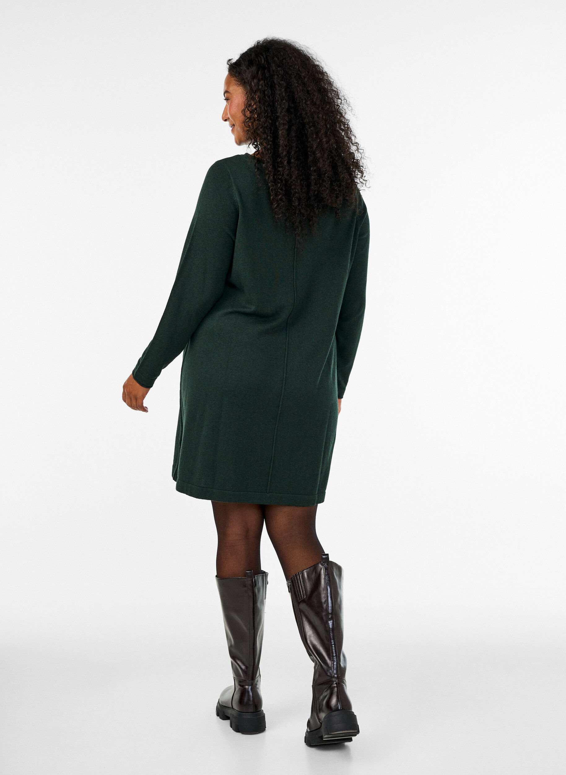 ZizziNeulemekko puuvillaviskoosisekoitteesta, Vihre&auml;, Model image number 2