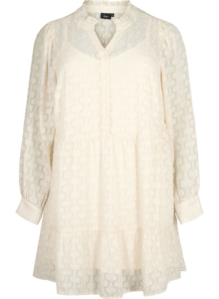 Jakardimekko röyhelökauluksella, Birch, Packshot image number 0