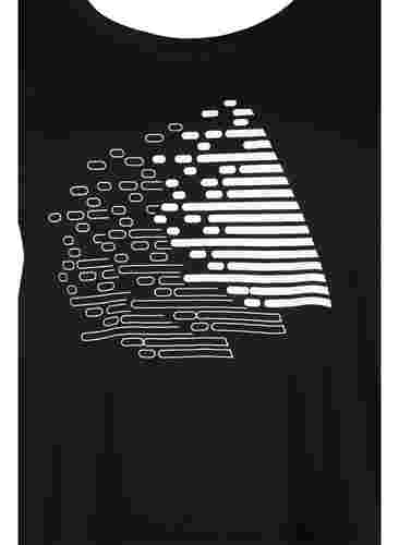 T-paita printillä treeniin , Black w. White, Packshot image number 2