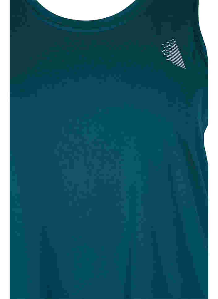 Yksivärinen treenitoppi pyöreällä pääntiellä, Deep Teal, Packshot image number 2