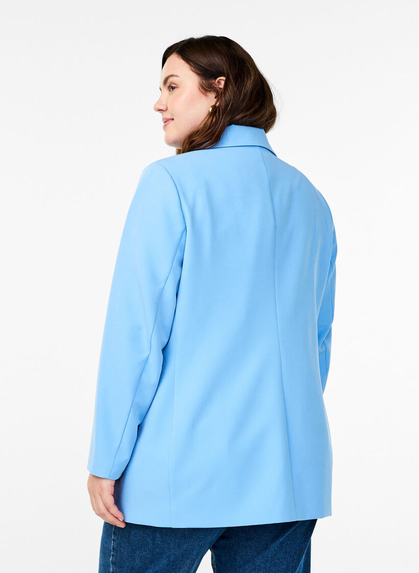 Klassinen bleiseri nappikiinnityksell&auml;, Sininen, Model image number 2