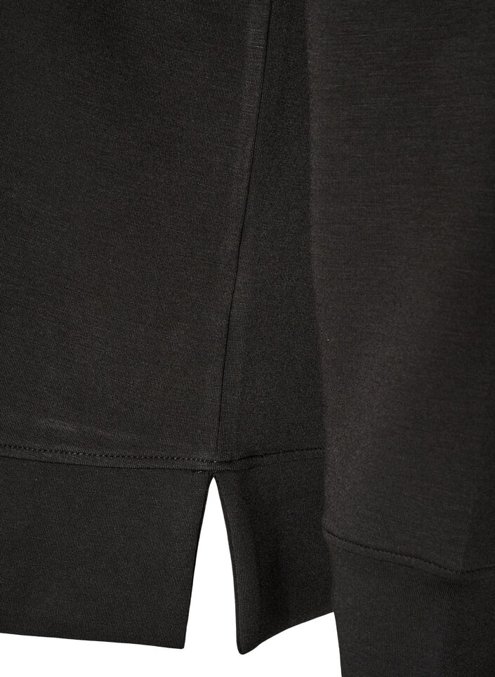 Pitk&auml;hihainen jerseypusero py&ouml;re&auml;ll&auml; p&auml;&auml;ntiell&auml;, Musta, Packshot image number 3