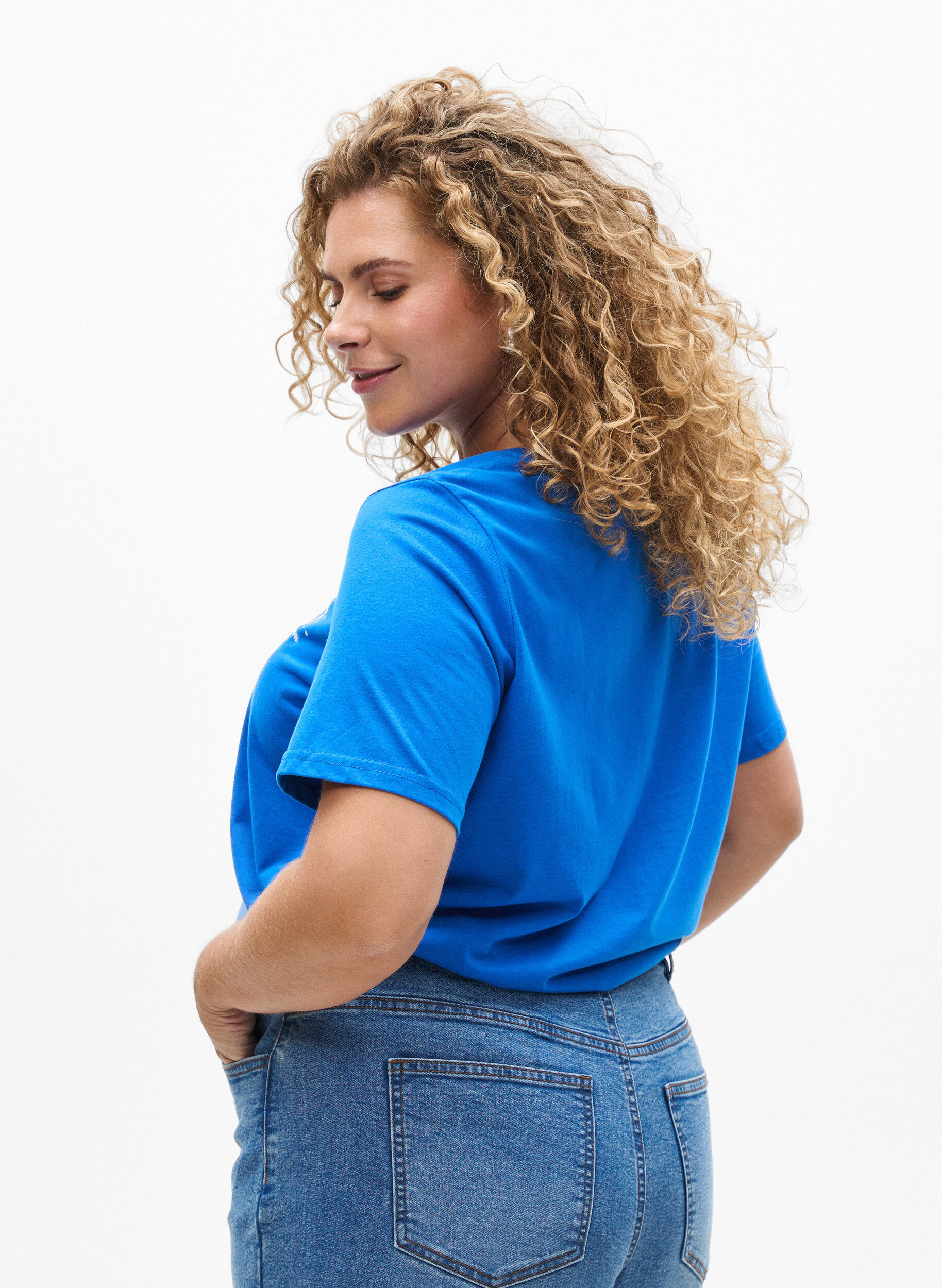 Zizzi FLASH - T-paita motiivilla, Sininen, Model image number 2