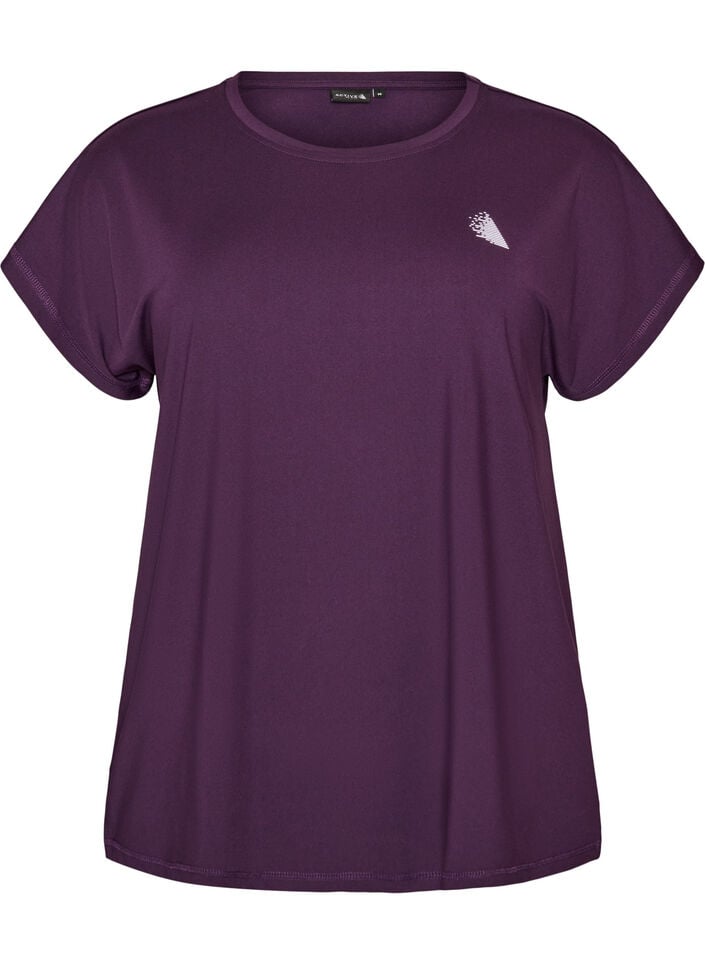 Yksiv&auml;rinen treeni-T-paita, Violetti, Packshot image number 0