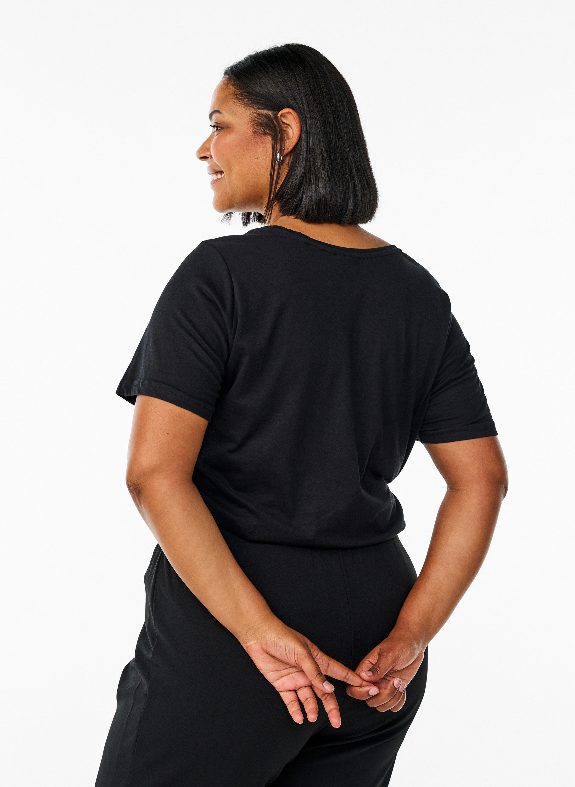 Zizzi FLASH - T-paita motiivilla, Musta, Model image number 2