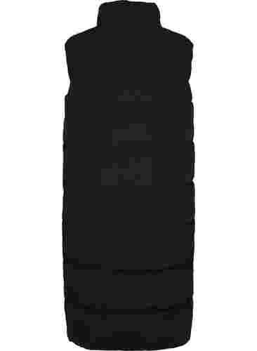 Pitkä liivi korkealla kauluksella ja taskuilla, Black, Packshot image number 1