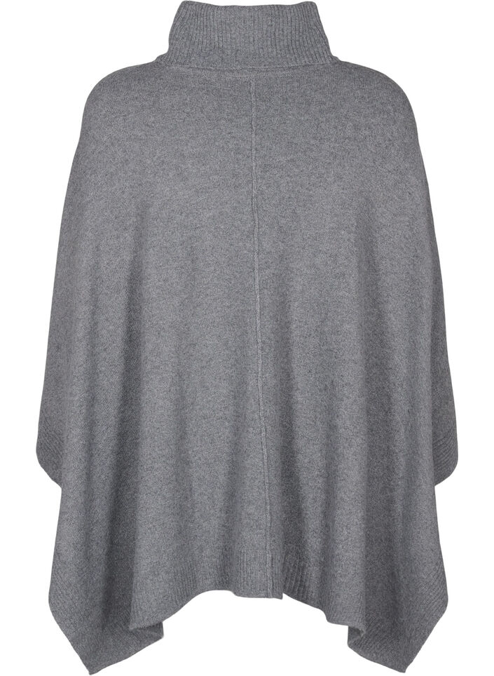 Poncho korkealla kauluksella, Medium Grey Melange, Packshot image number 1
