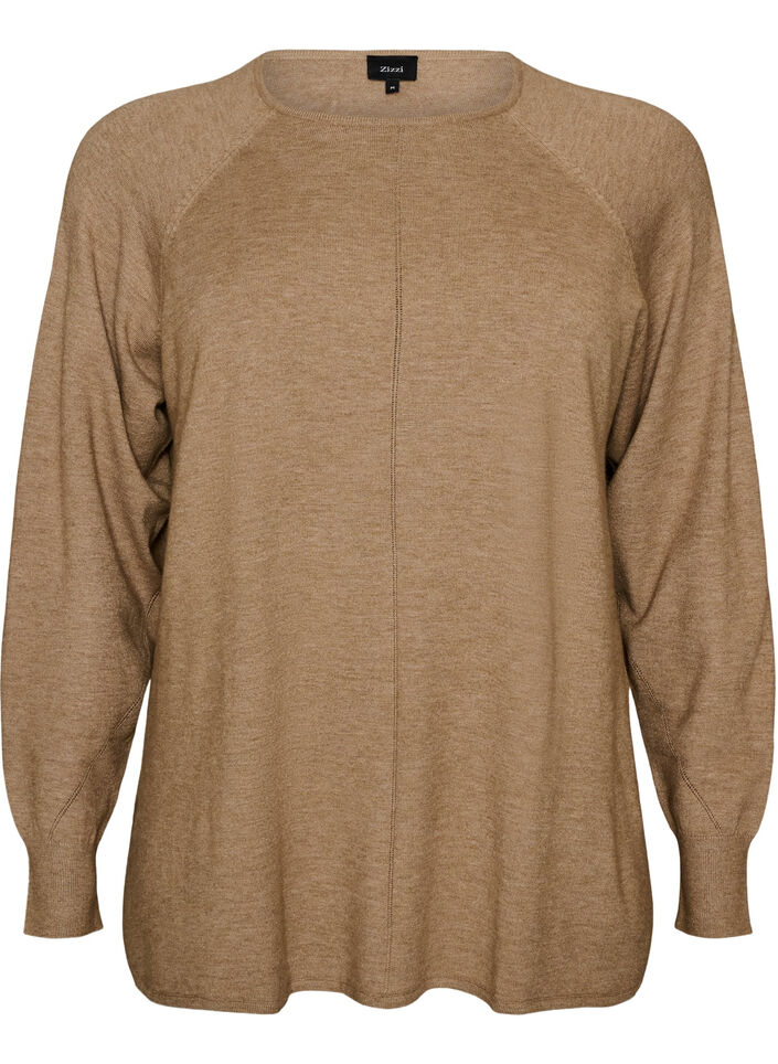 Neulepusero py&ouml;re&auml;ll&auml; p&auml;&auml;ntiell&auml; ja neulekuviolla, Beige, Packshot image number 0