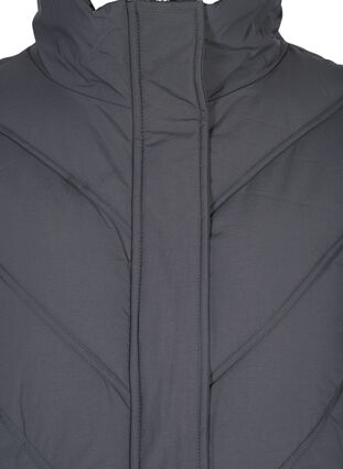 Long vest with high neck and pockets, Asphalt, Packshot image number 2