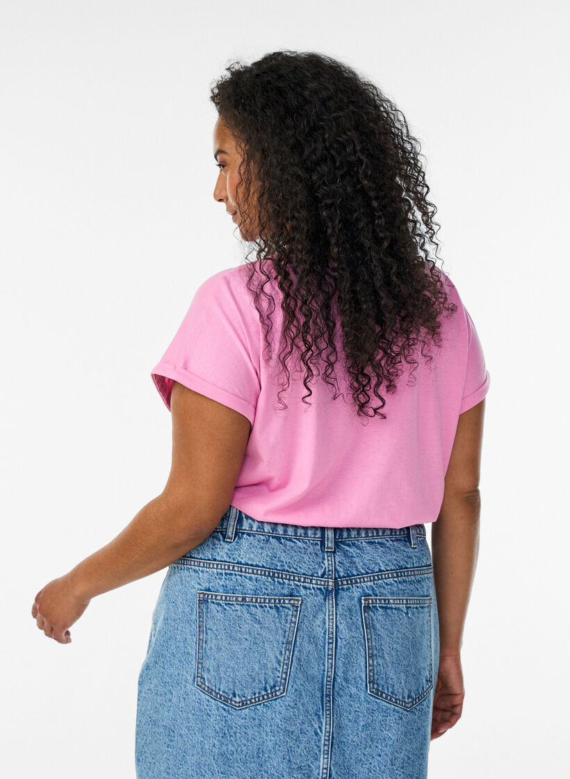 Lyhythihainen t-paita puuvillasekoitteesta, Vaaleanpunainen, Model image number 2