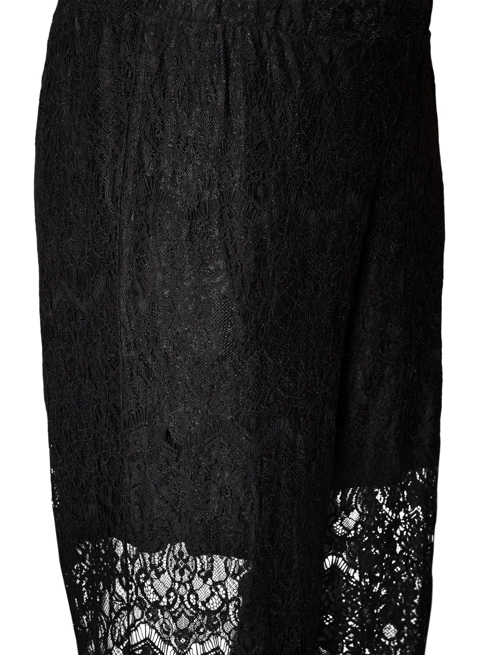 ZizziPitsihousut suorilla lahkeilla ja alusshortseilla, Musta, Packshot image number 2