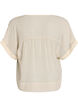 Seersucker -pusero V-p&auml;&auml;ntiell&auml;, Beige, Packshot image number 1