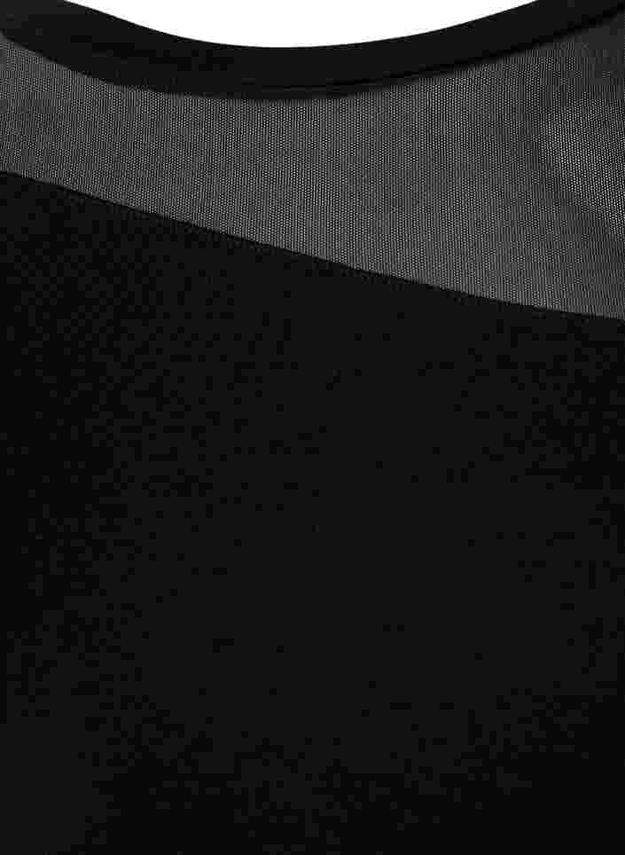 Pitkähihainen treenipusero mesh-kankaalla, Black, Packshot image number 3