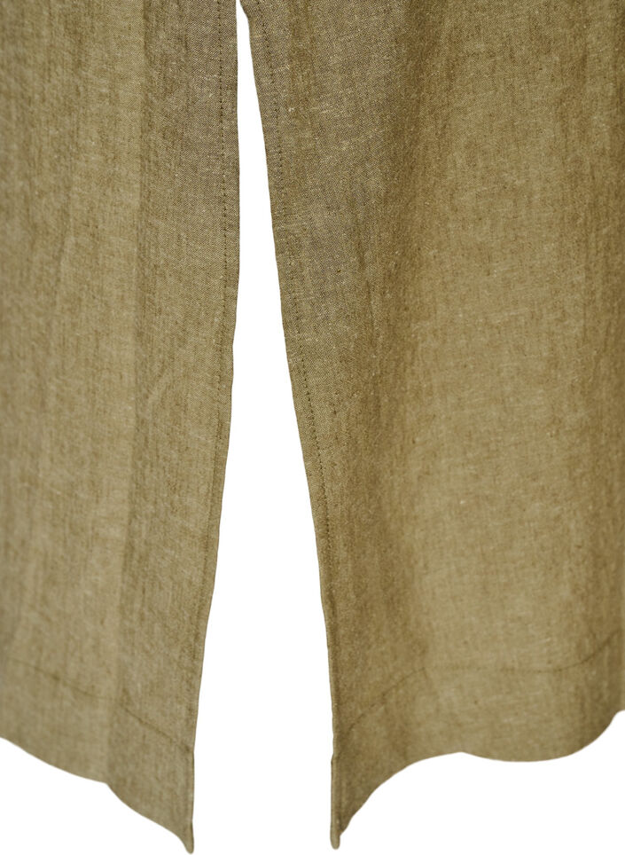 Midimekko pellavasta ja viskoosista 1/2-hihoilla, Vihre&auml;, Packshot image number 3