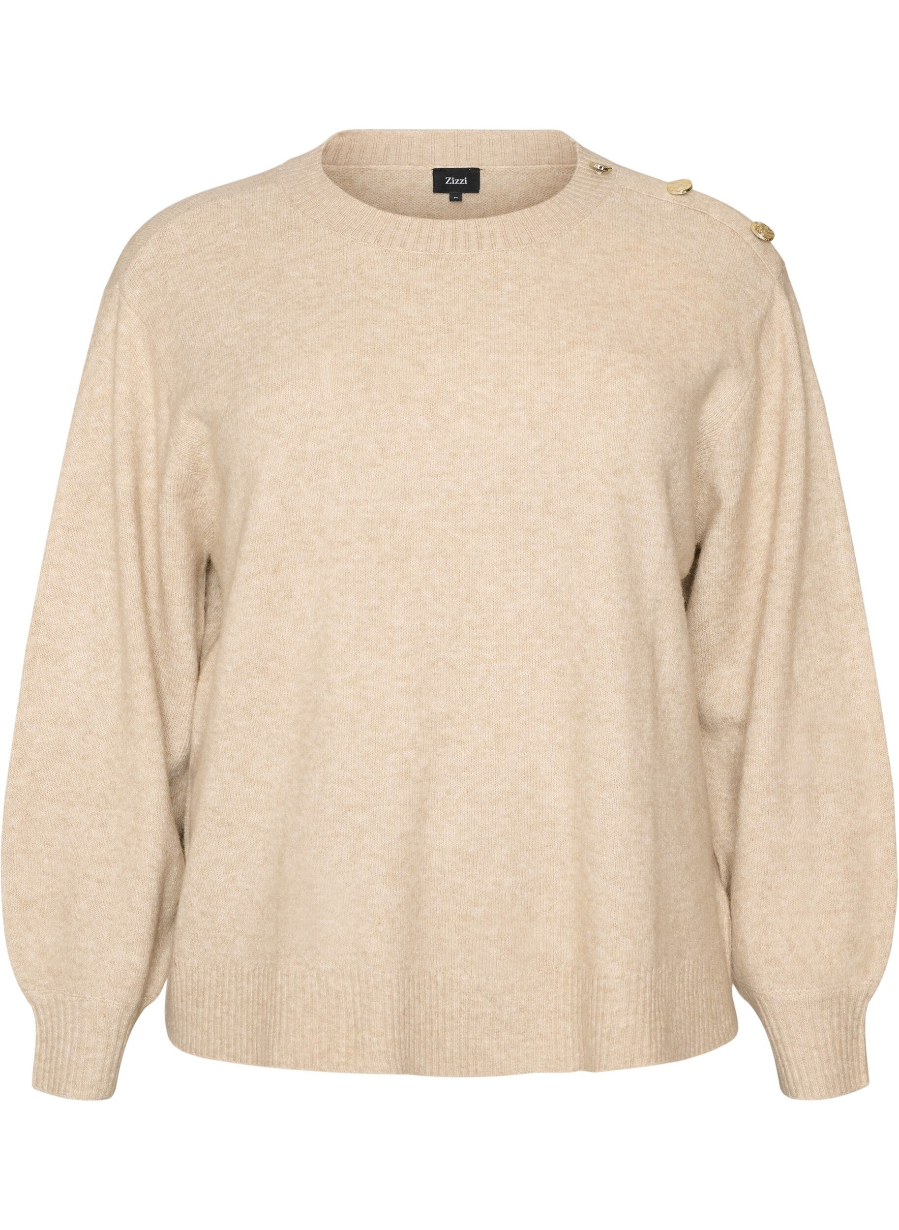 ZizziNeulepusero nappiyksityiskohdilla, Beige, Packshot image number 0