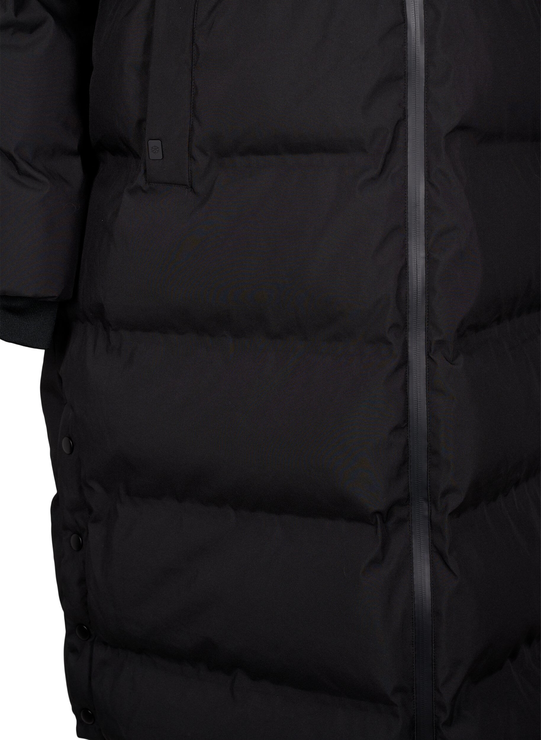 ZizziPitk&auml; toppatakki hupulla, Musta, Packshot image number 3