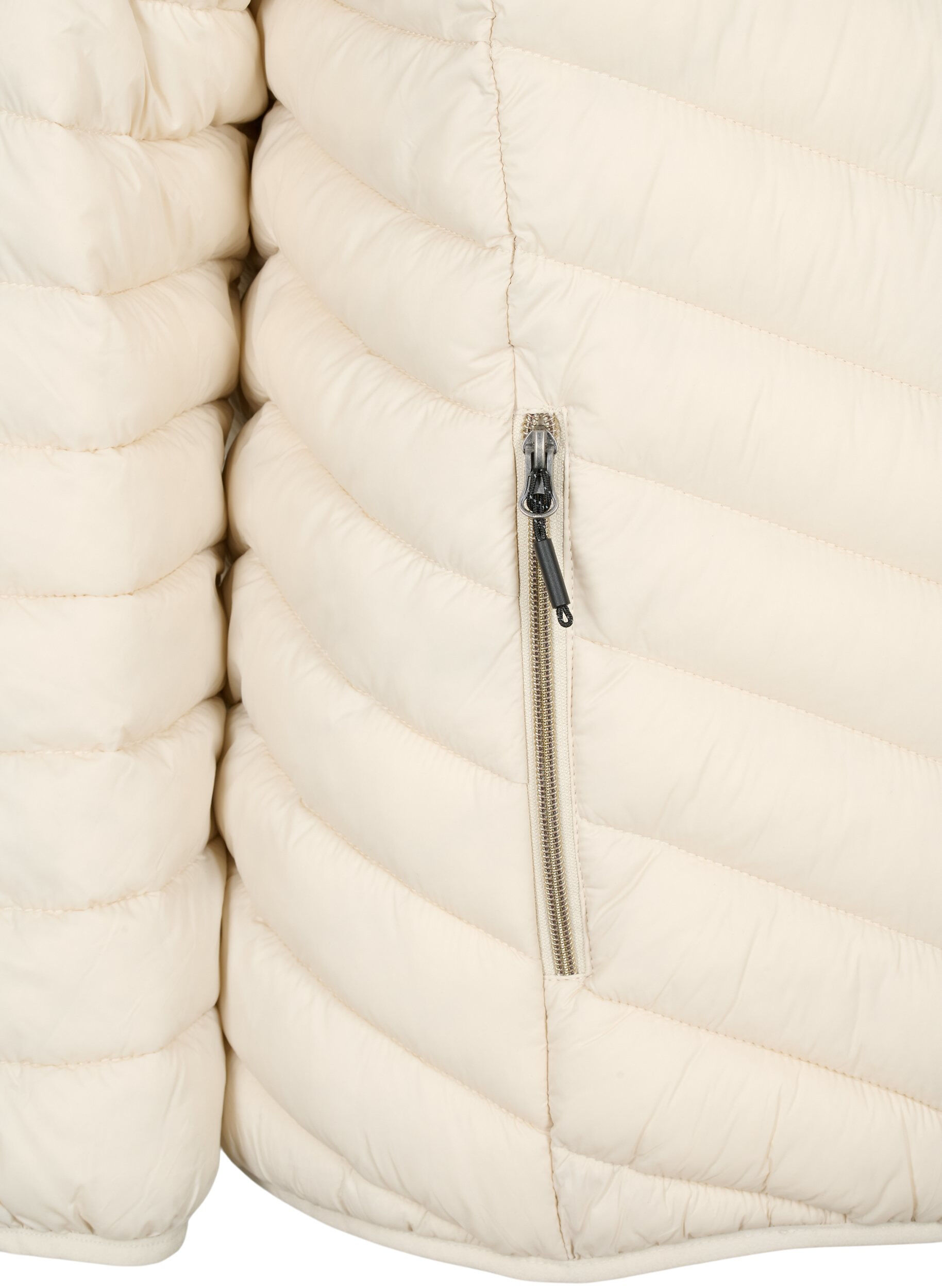 Zizzi Kevyt takki hupulla, Beige, Packshot image number 3