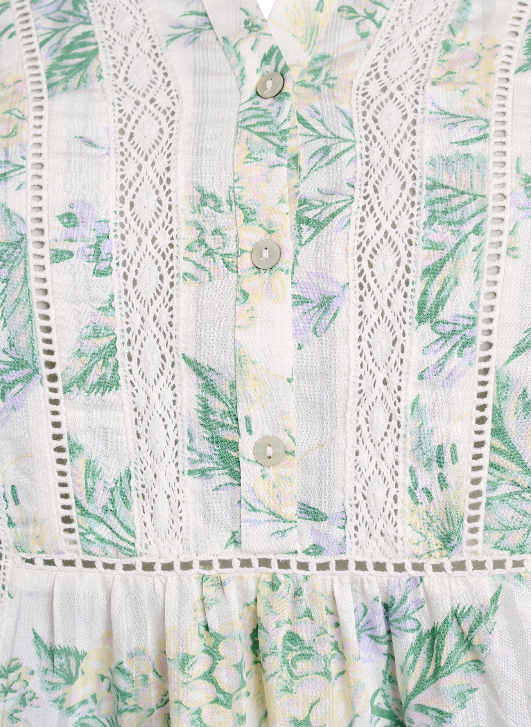 Zizzi Pusero printill&auml; ja 1/2-hihoilla, Valkoinen, Packshot image number 2