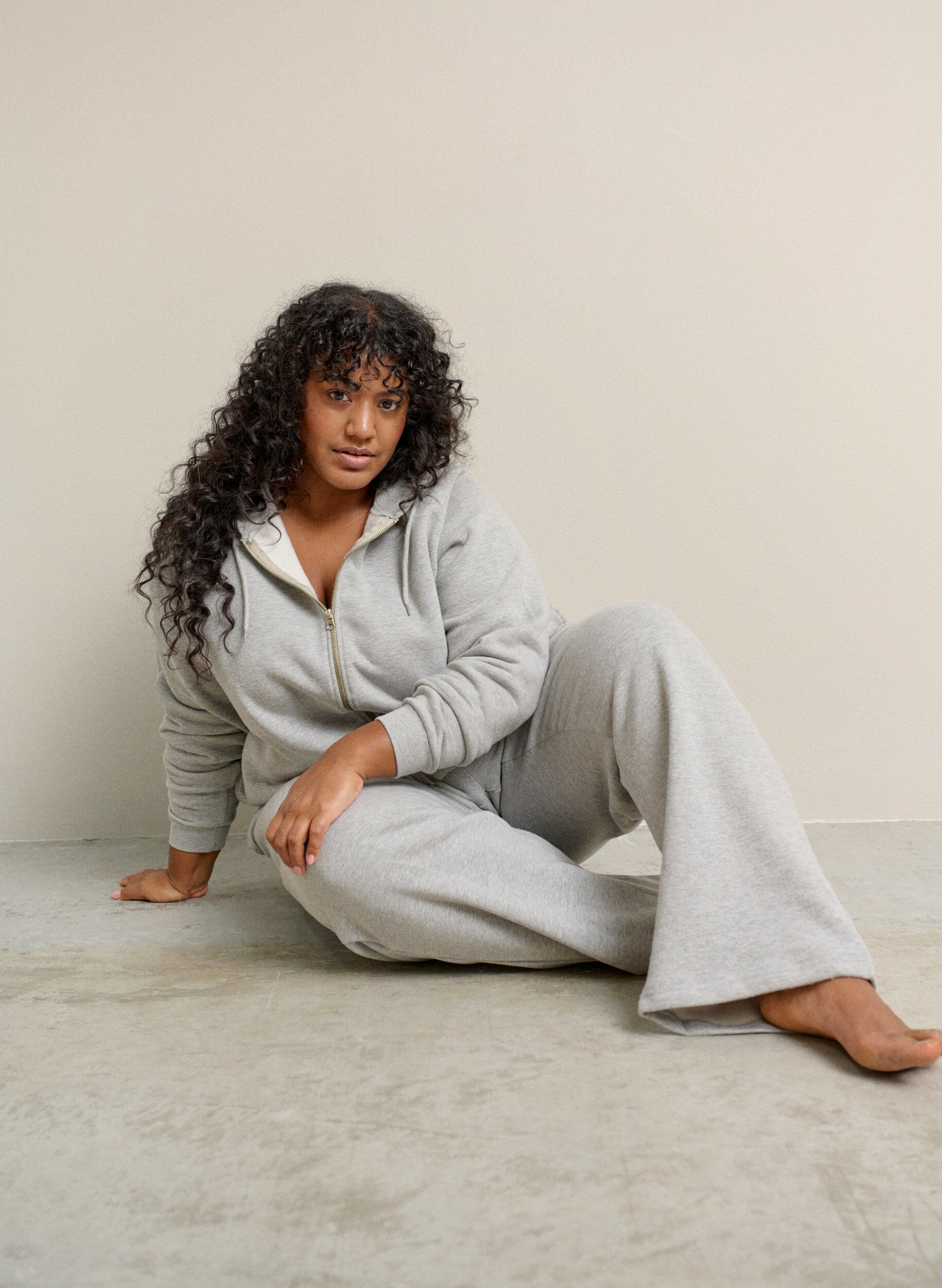 Zizzi Huppari vetoketjulla, Harmaa, Image image number 0