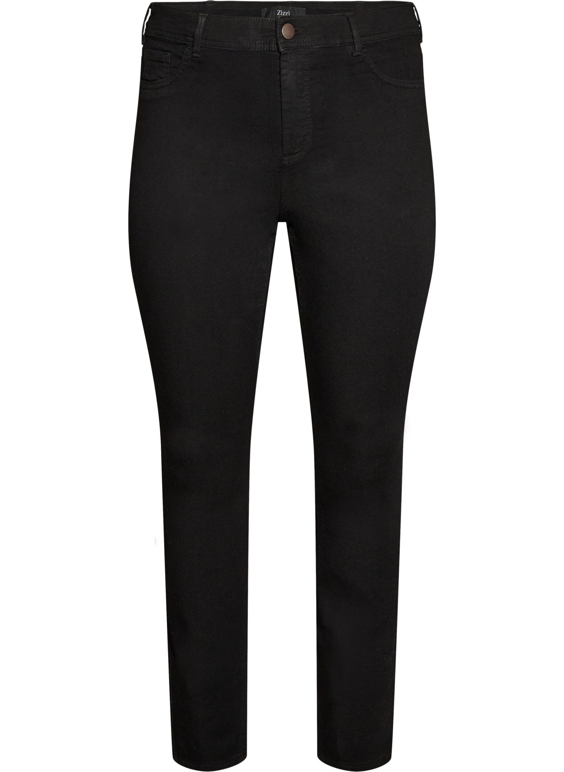 ZizziAmy-super slim fit -farkut korkealla vy&ouml;t&auml;r&ouml;ll&auml;, Musta, Packshot image number 0