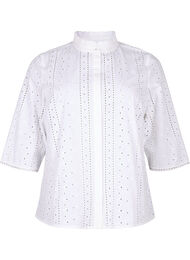 Puuvillainen paita reikäkuviolla, Bright White