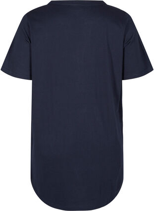 Puuvillainen t-paita v-aukolla ja napeilla , Night Sky, Packshot image number 1
