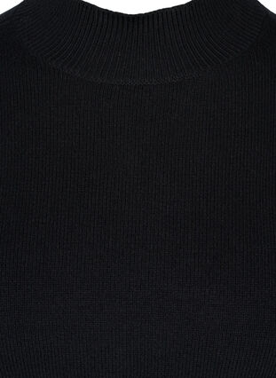 Neulepusero korkealla kauluksella ja pallohihoilla, Black, Packshot image number 2