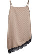 Olkaimeton toppi pitsill&auml; ja ep&auml;symmetrisell&auml; helmalla, Beige, Packshot image number 1