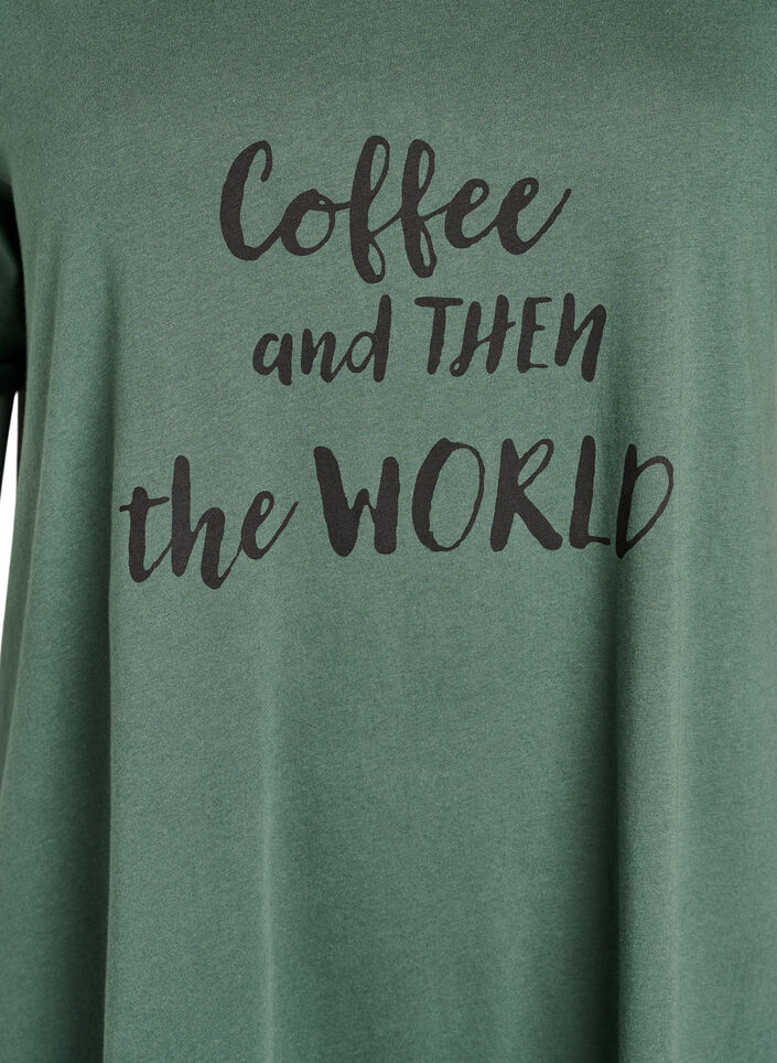 Lyhythihainen yöpaita luomupuuvillaa, Vihreä, Packshot image number 2