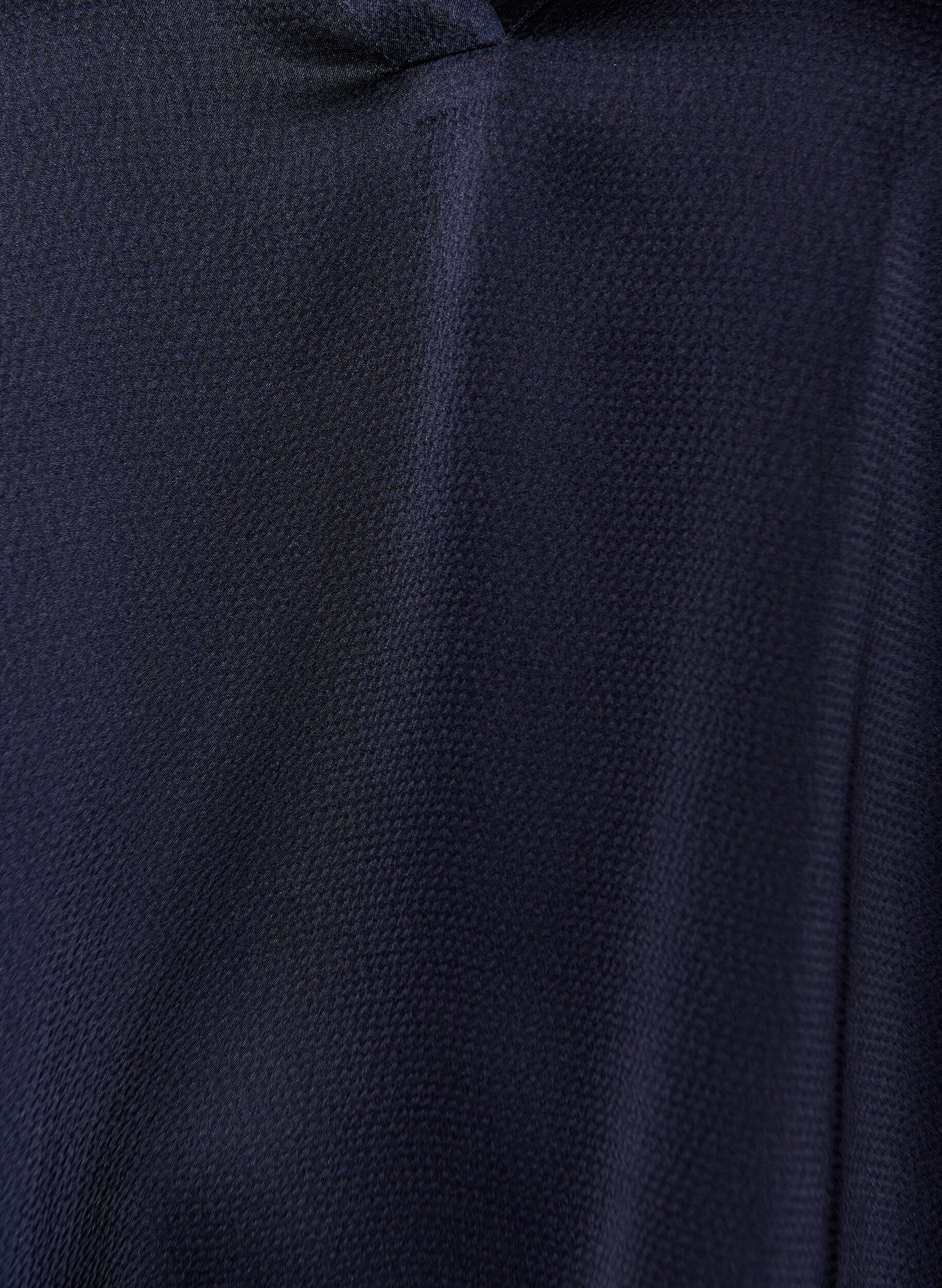 Zizzi Satiinipintainen pusero 1/2-hihoilla ja r&ouml;yhel&ouml;kauluksella, Sininen, Packshot image number 2