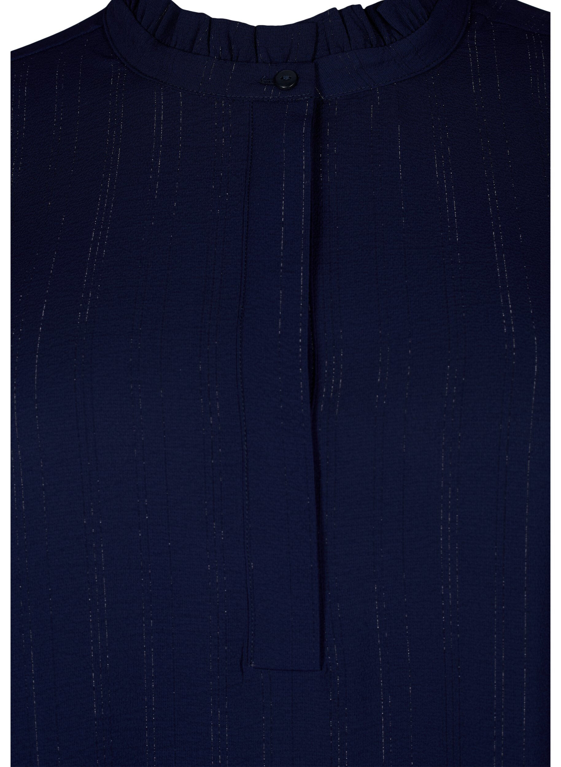 Zizzi Lyhyt mekko r&ouml;yhel&ouml;ill&auml; ja kimalteella, Sininen, Packshot image number 2