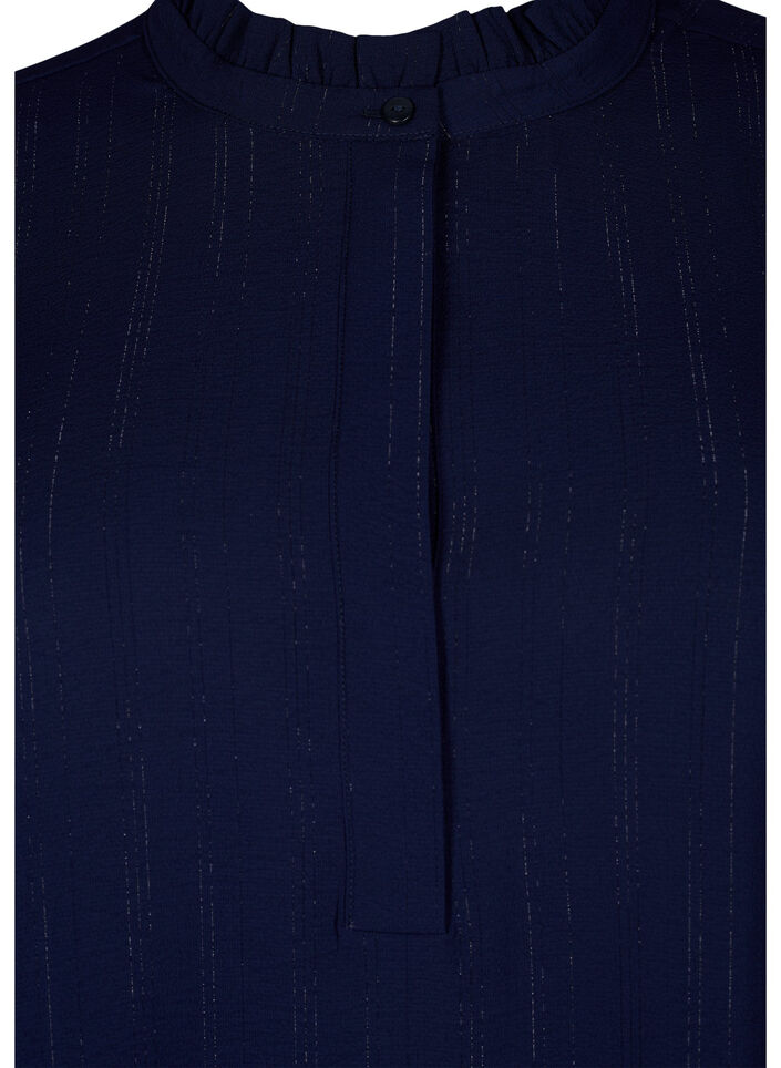 Lyhyt mekko r&ouml;yhel&ouml;ill&auml; ja kimalteella, Sininen, Packshot image number 2