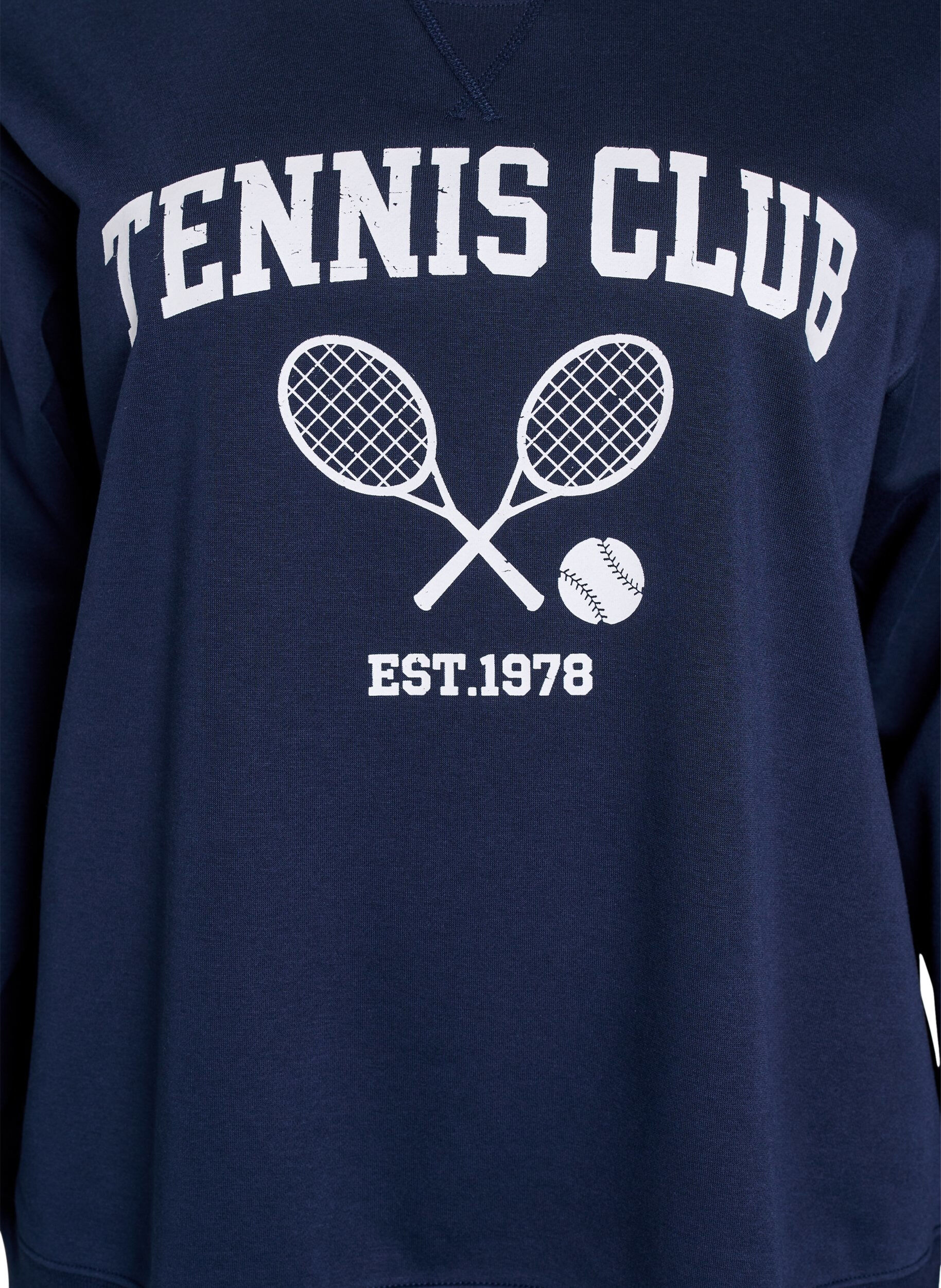 Zizzi Urheilullinen collegepaita printill&auml;, Sininen, Packshot image number 2