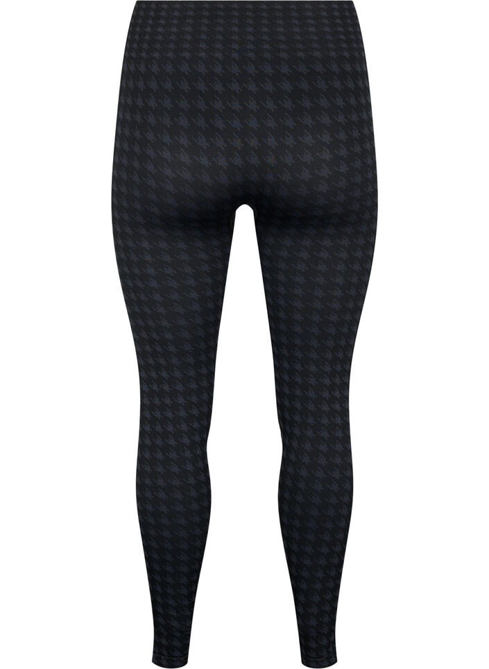 Saumattomat leggingsit kukonaskelkuosilla, Black w. Dark Grey, Packshot image number 1