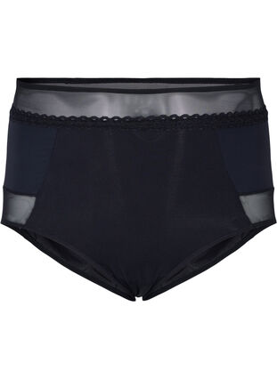 Ekstrakorkeavyötäröiset alushousut mesh-kankaalla, Black, Packshot image number 0