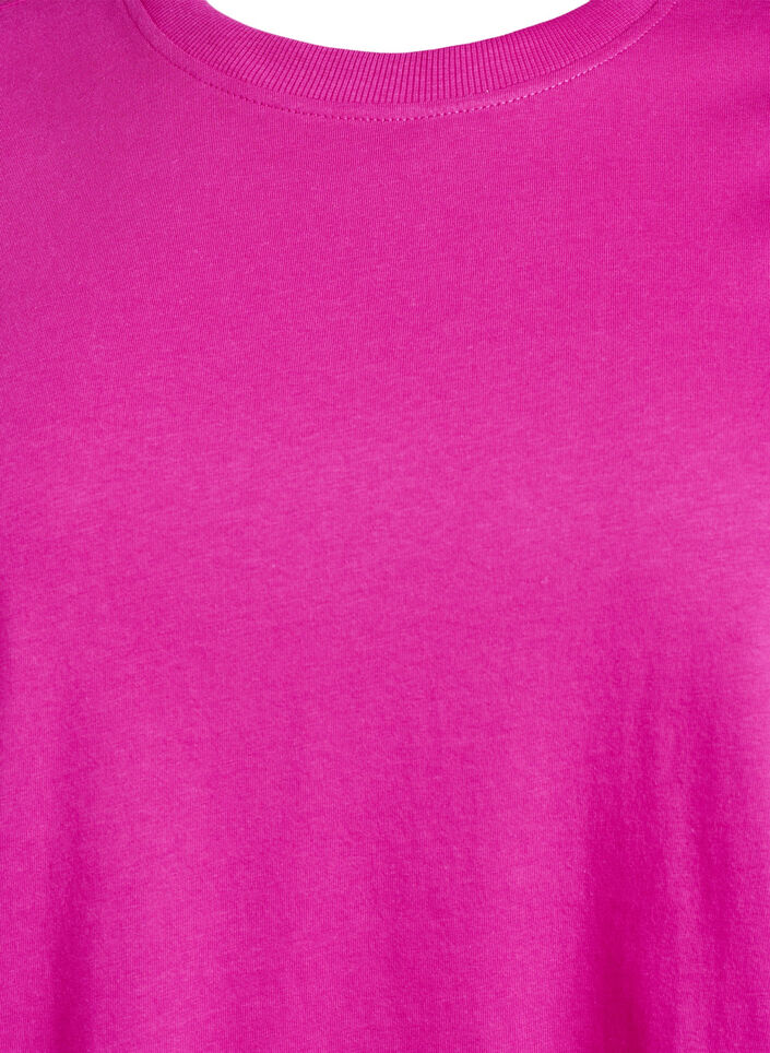 Puuvillainen perus-T-paita, jossa on py&ouml;re&auml; kaula-aukko, Vaaleanpunainen, Packshot image number 2