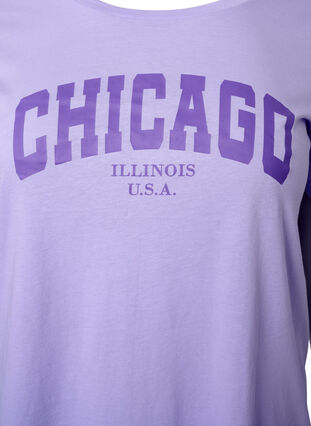 Puuvillainen t-paita tekstiprintillä, Lavender W. Chicago, Packshot image number 2
