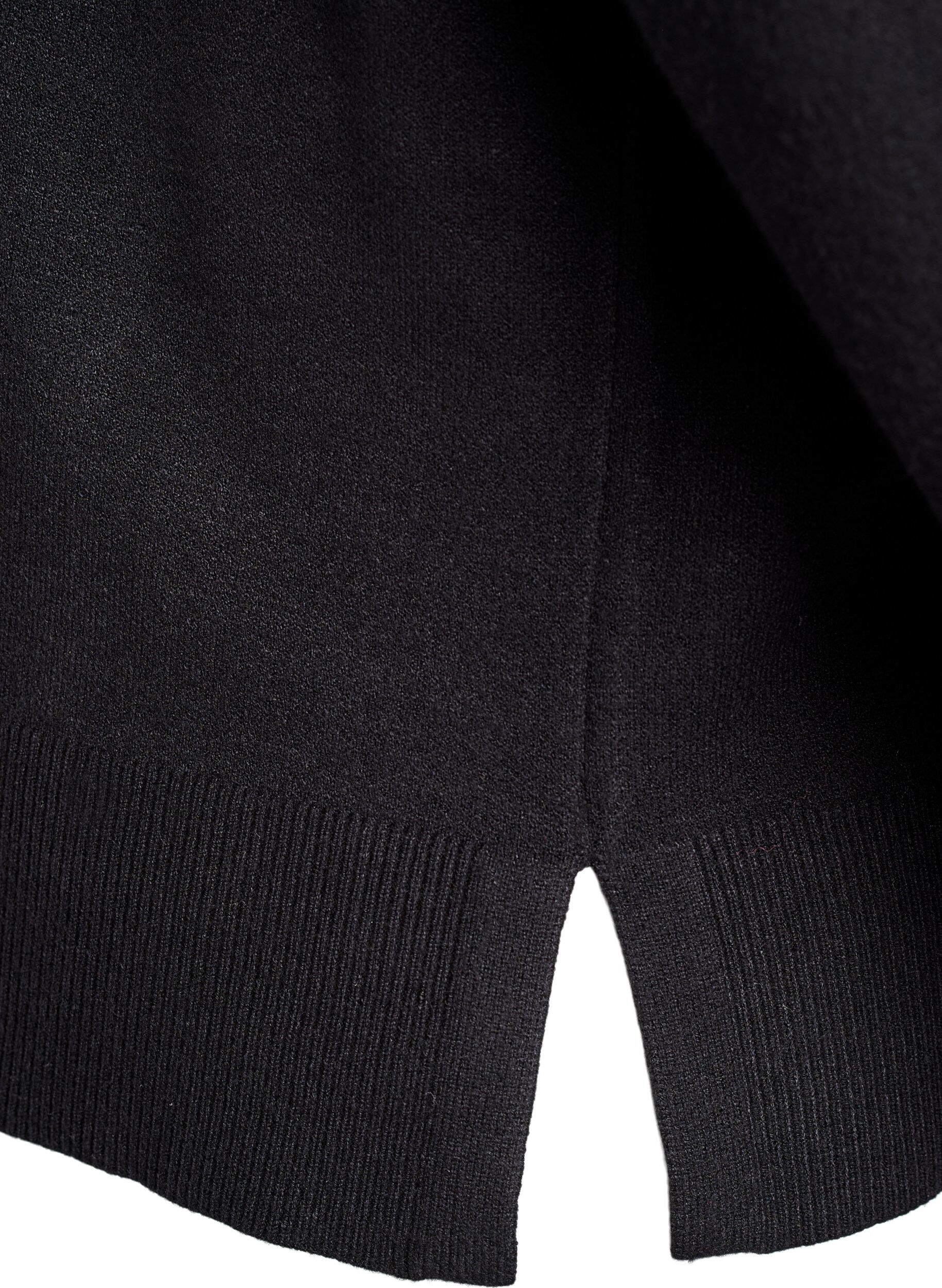 Zizzi Neulepusero korkealla kauluksella, Musta, Packshot image number 3