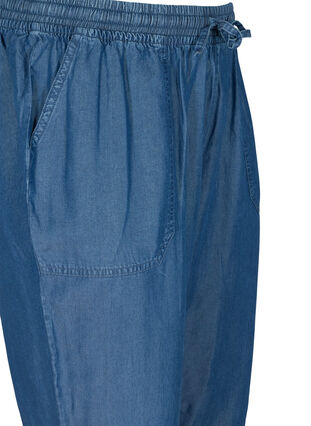 Väljät housut lyocell -kuidusta , Medium Blue Denim, Packshot image number 2