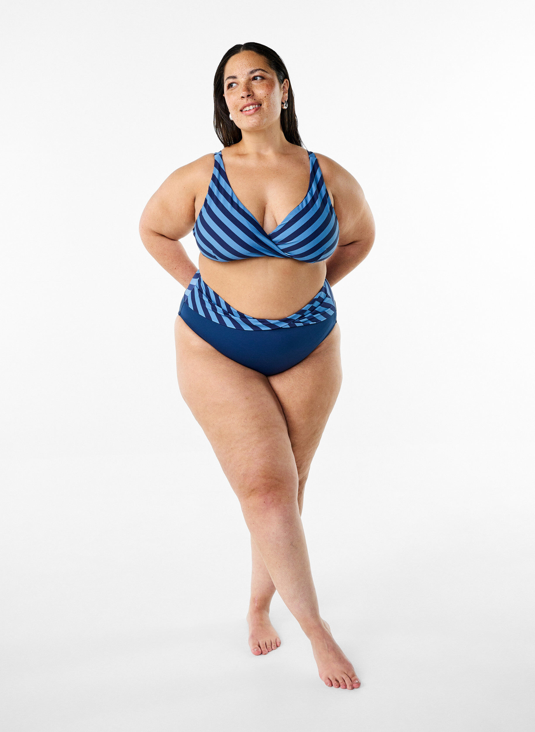 Zizzi Bikinialaosat kietaisuyksityiskohdalla, Sininen, Model image number 1