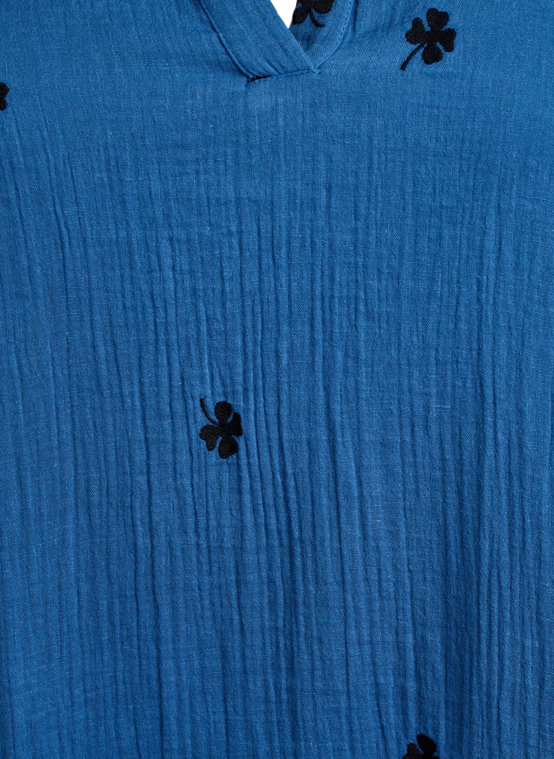 Zizzi Lyhyt mekko puuvillamusliinista kuosilla, Sininen, Packshot image number 2