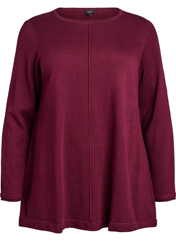 Neule puuvillaviskoosisekoitteesta, Tumma Bordeaux, Packshot image number 0