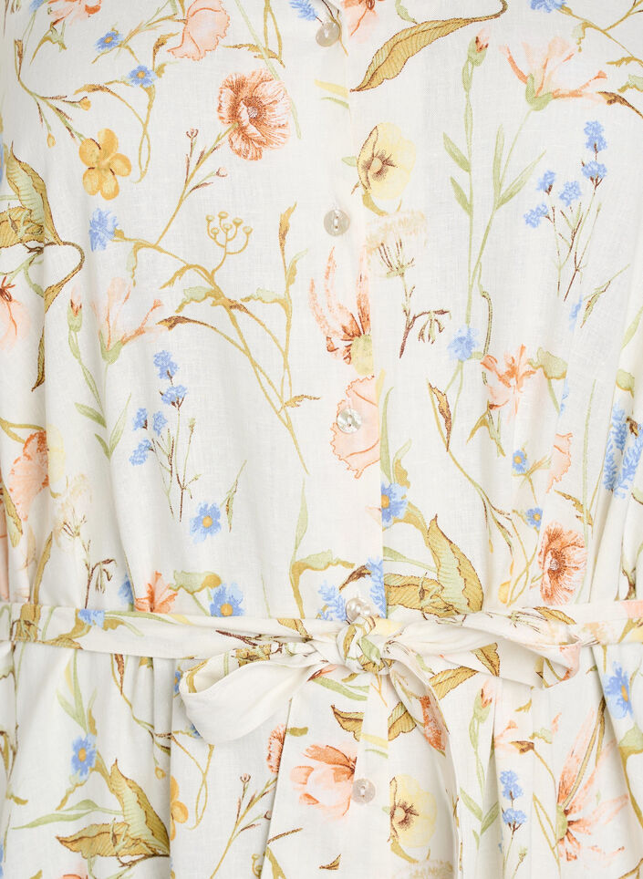 Paitamekko pellava- ja viskoosisekoitteesta vy&ouml;ll&auml;, Vanilja, Packshot image number 2