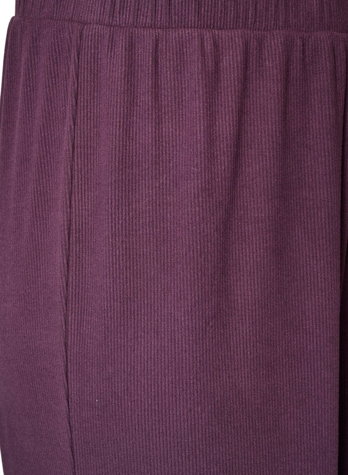 Ribatut jerseyhousut leveill&auml; lahkeilla, Violetti, Packshot image number 2